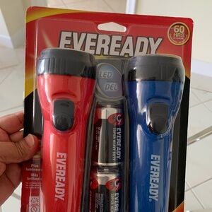 LED Flashlight Set - Red and Blue Eveready